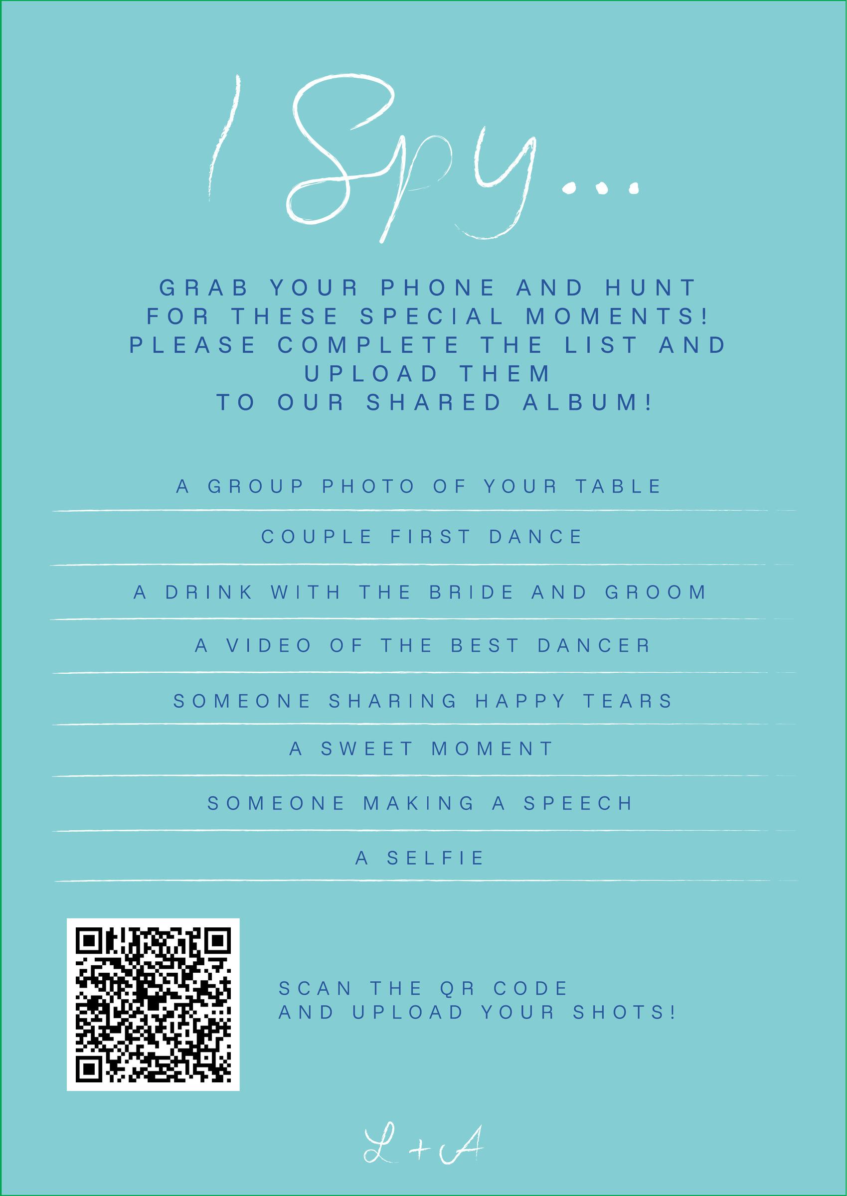 Guest photo game with QR code